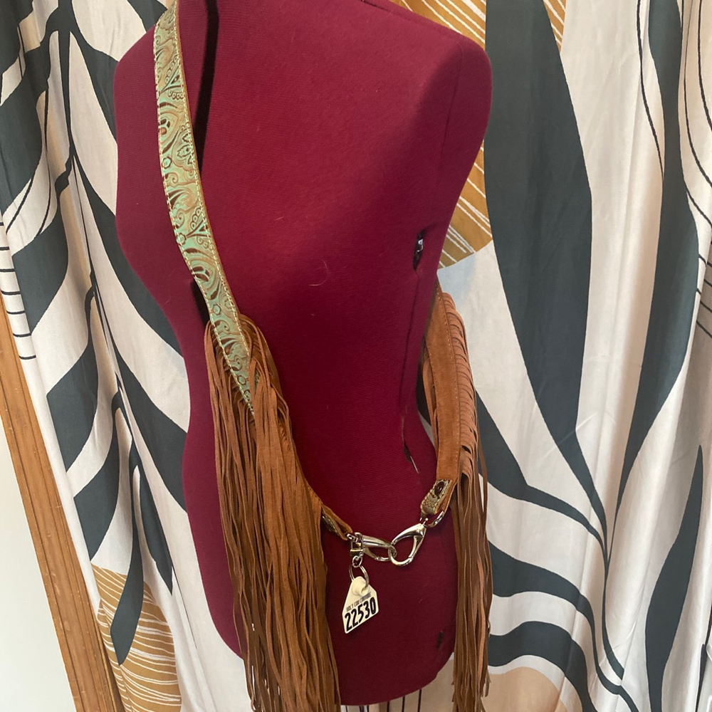 Holy Cow Couture woman’s Fringe Crossbody strap One Size Brown Teal - Picture 5 of 5